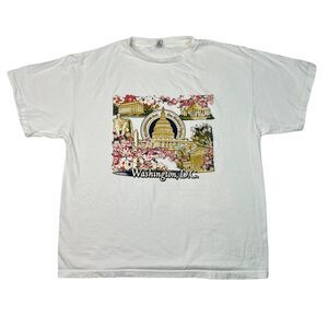 Delta Washington DC Graphic Tee Preshrunk Short Sleeve T-Shirt White Adult Large
